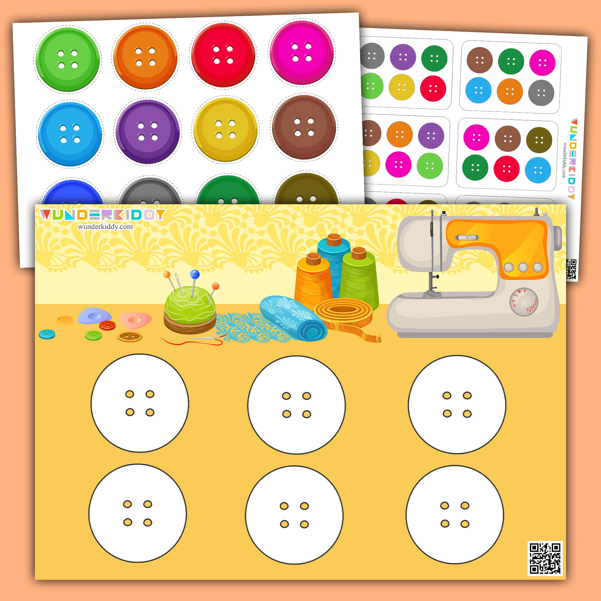 Buttons Kindergarten Pattern Worksheet