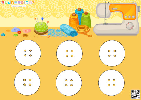 Buttons Kindergarten Pattern Worksheet - Image 2