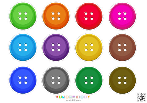 Printable Buttons Pattern Worksheets for Preschool