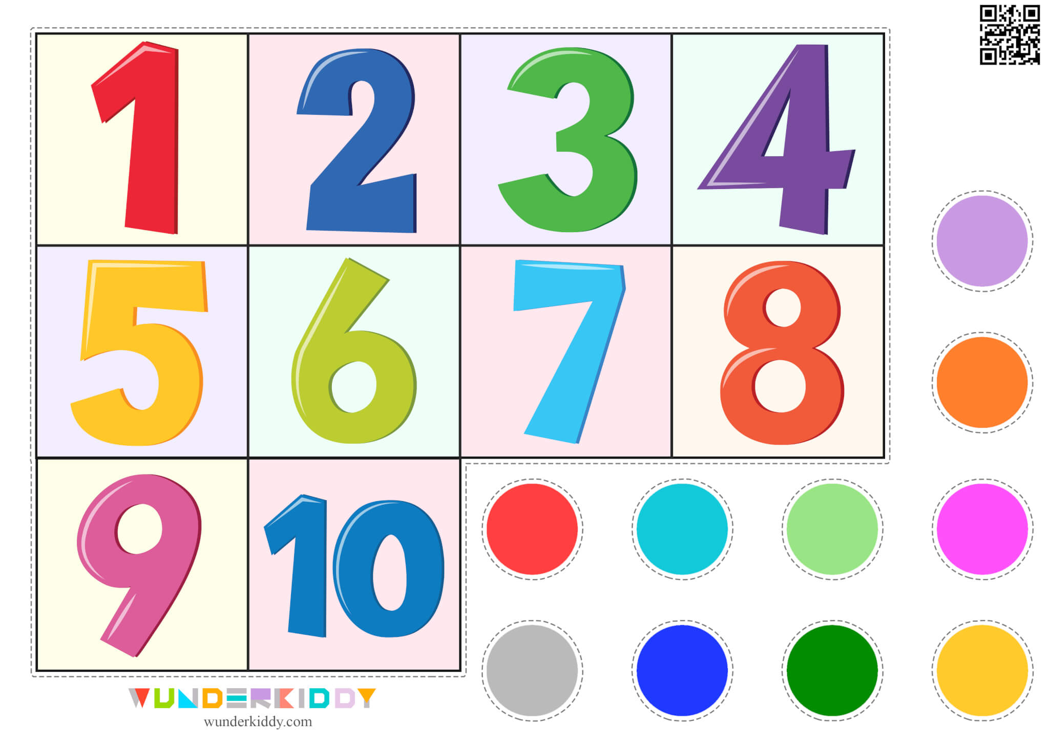 Printable Counting Car Numbers 1-10 Math Preschool Activity