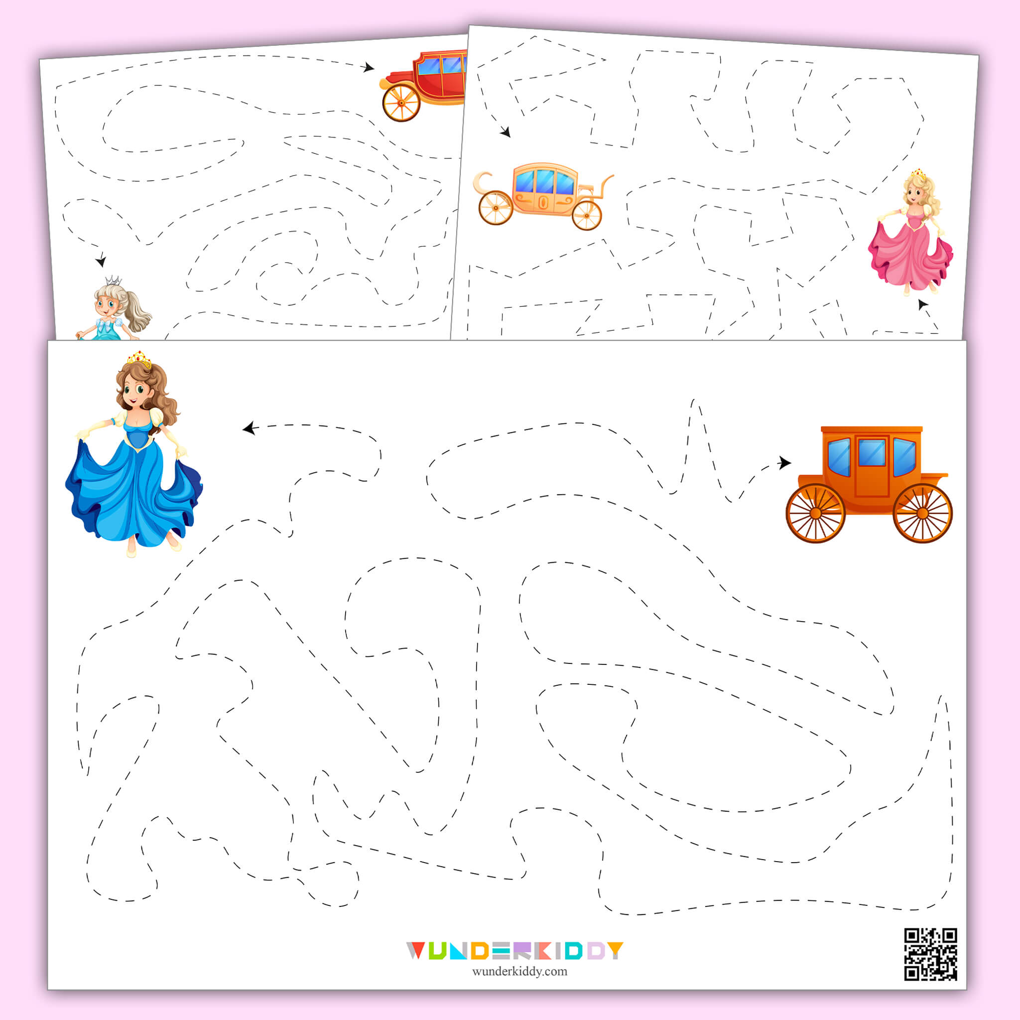 Worksheets «Carriage for the princess»