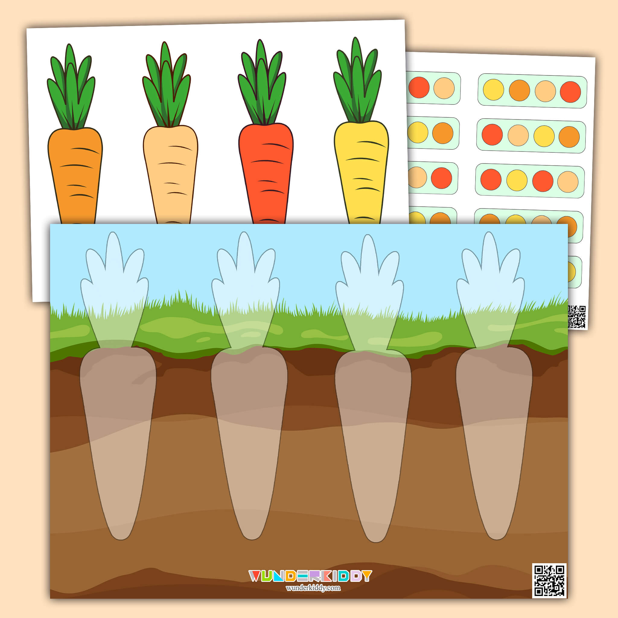 Carrot Pattern Activity for Toddlers