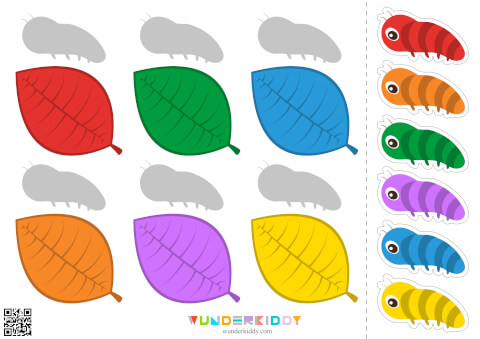 Emparejar orugas de colores para niños - Imagen 3
