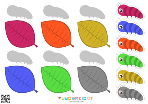 Emparejar orugas de colores para niños - Imagen 6