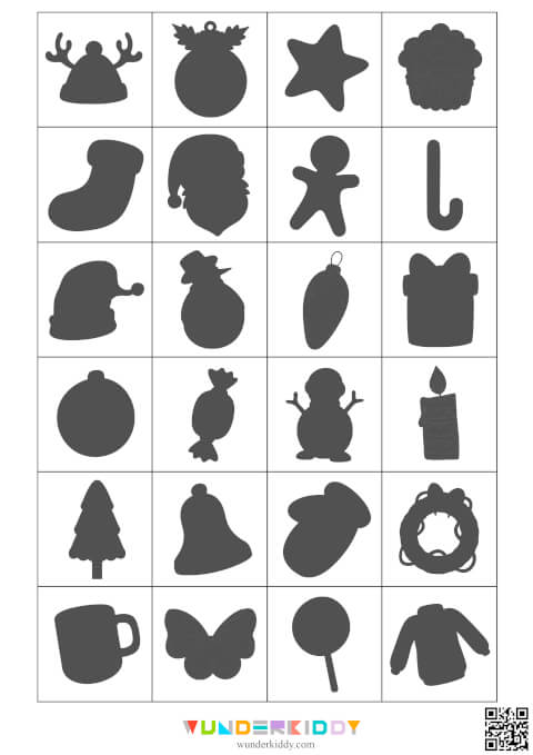 Christmas Themed Shadow Matching Worksheet - Image 3