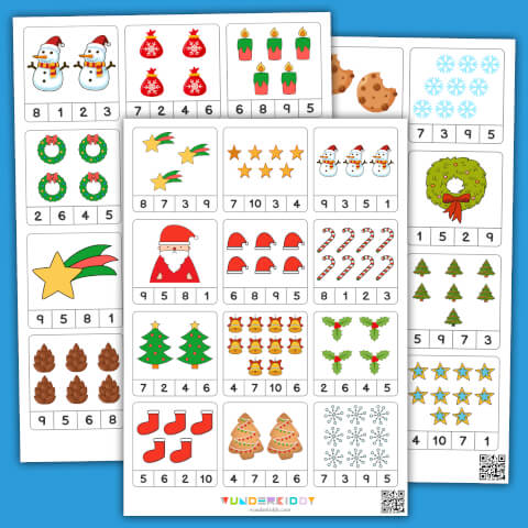 Christmas Counting Clip Cards - Image 2