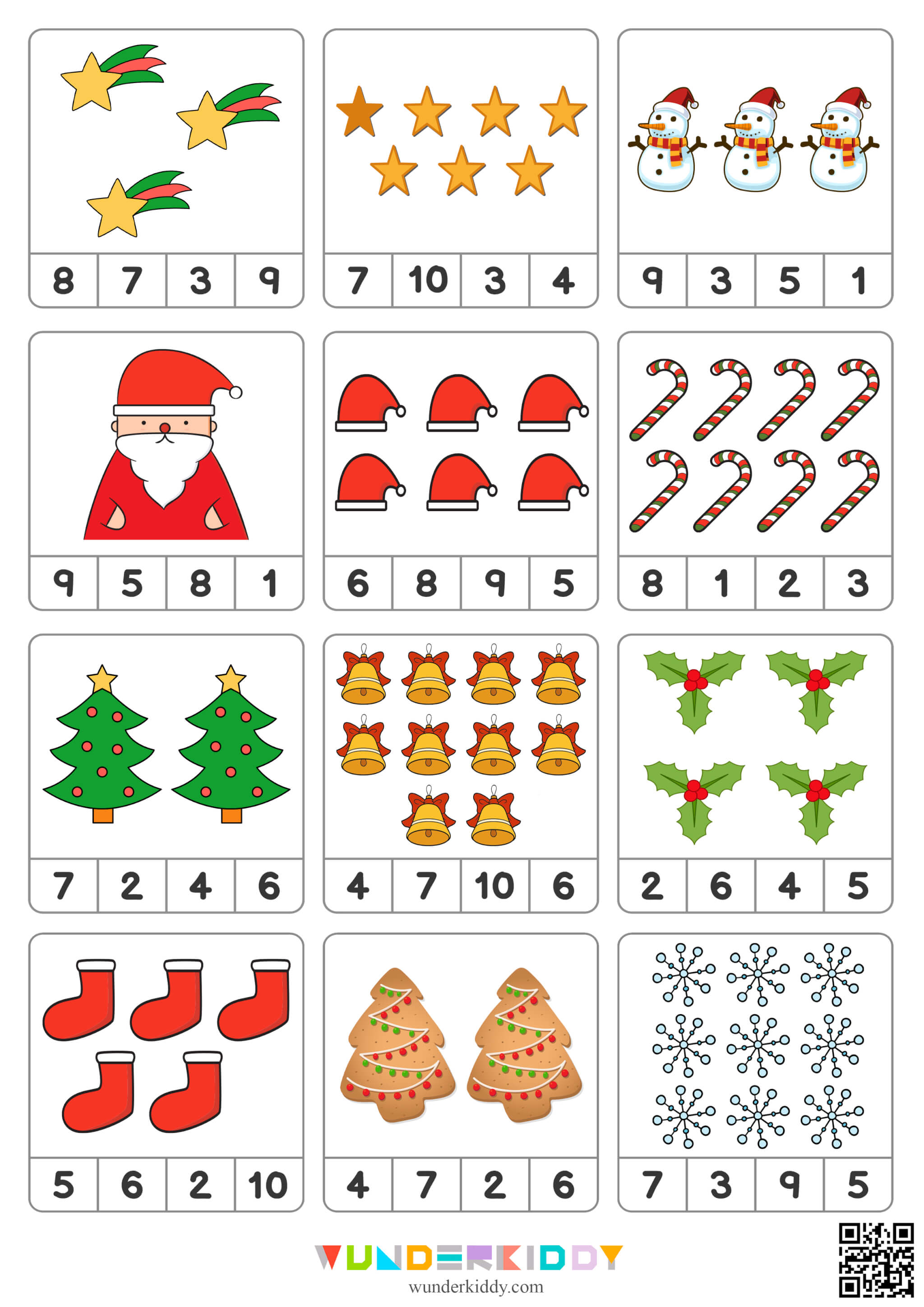 Christmas Counting Clip Cards - Image 2