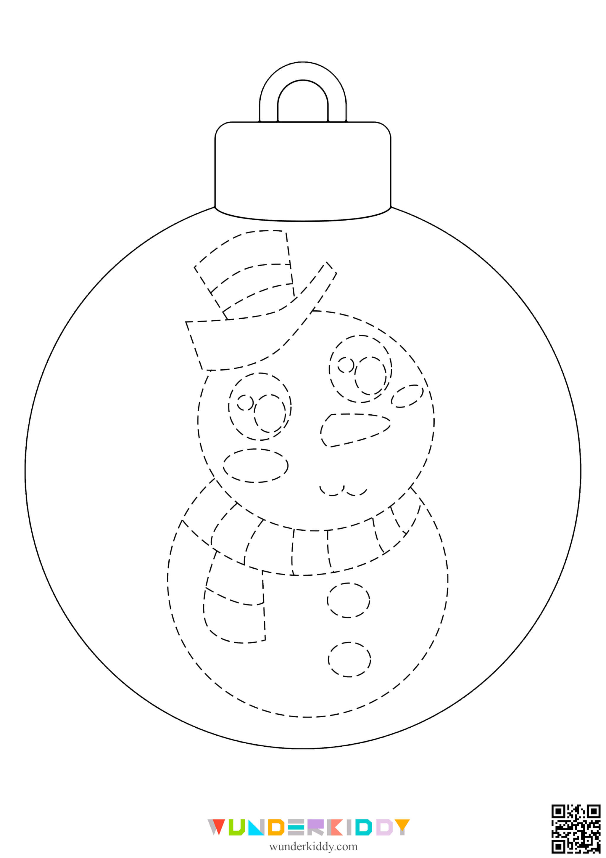 Christmas Ball Pre Writing Worksheet - Image 2