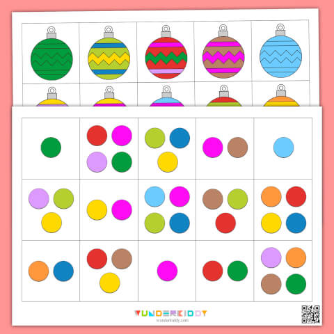 Jeu de correspondance de couleurs : « Boules de Noël » - Image 2