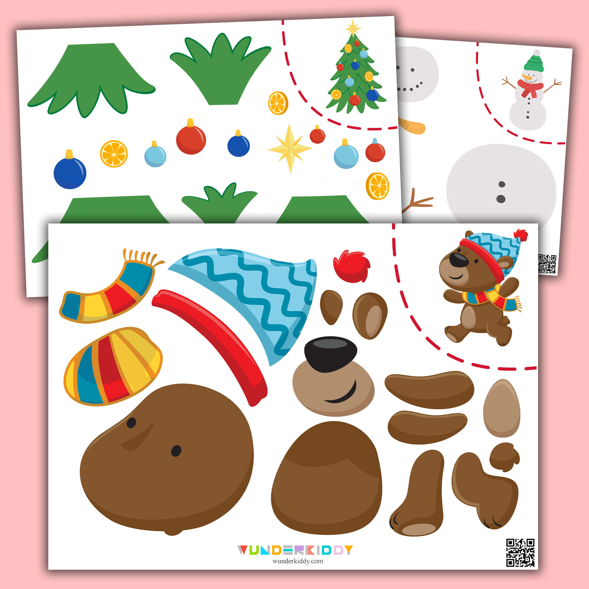 Printable Christmas Cut and Glue Activity for Kids