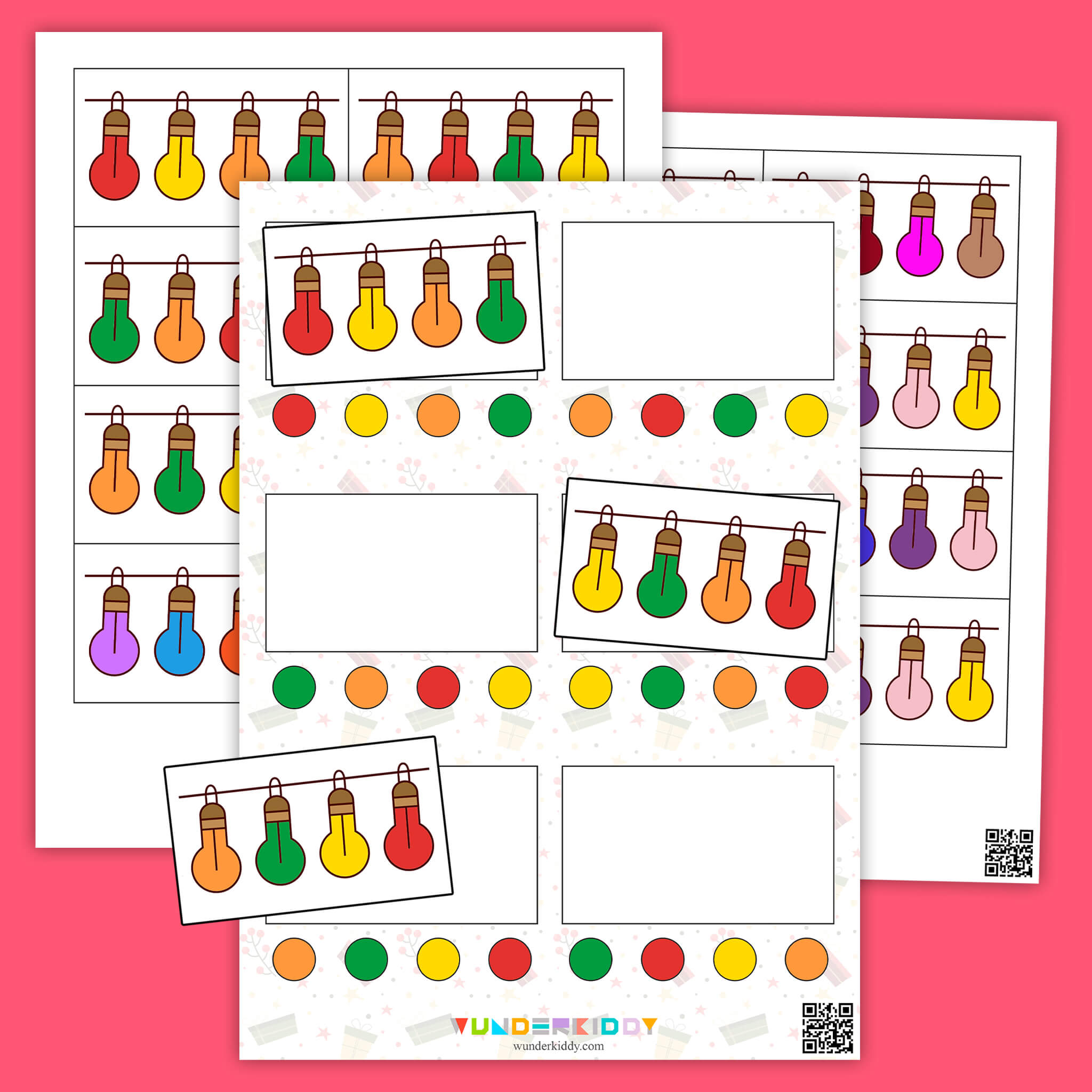 Holiday Light Patterns Worksheets Printable