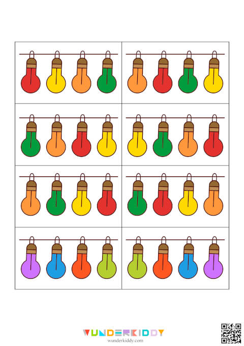 Holiday Light Patterns Worksheets Printable - Image 7