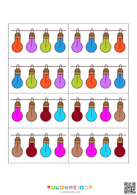 Holiday Light Patterns Worksheets Printable - Image 8