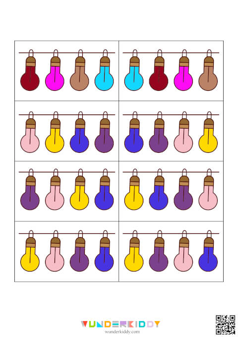 Holiday Light Patterns Worksheets Printable - Image 9