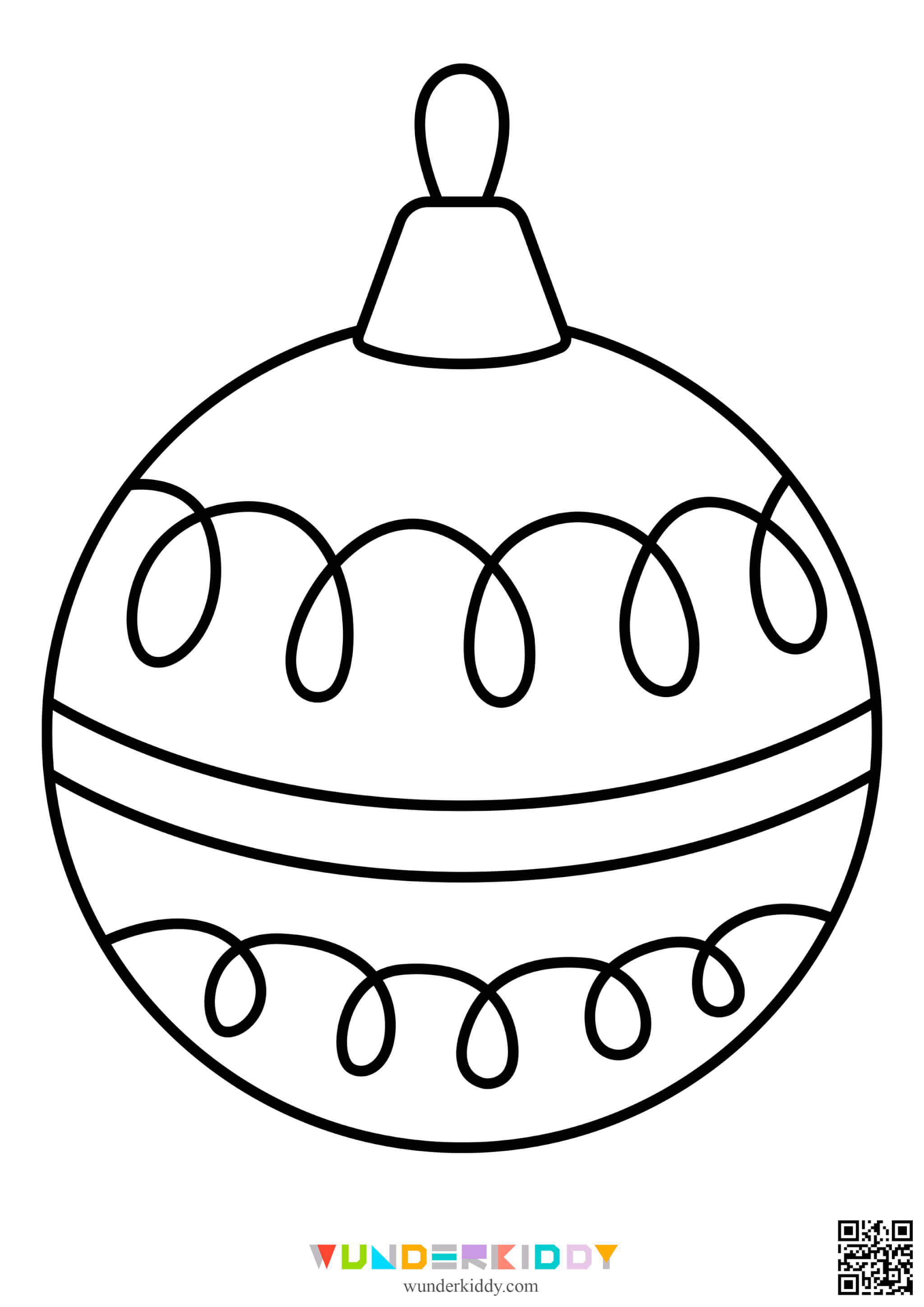 Раскраски ёлочных шаров для детей - Изображение 3