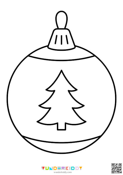 Printable Christmas Ornament Coloring Pages for Kindergarten