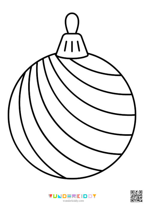 Printable Christmas Ornament Coloring Pages for Kindergarten