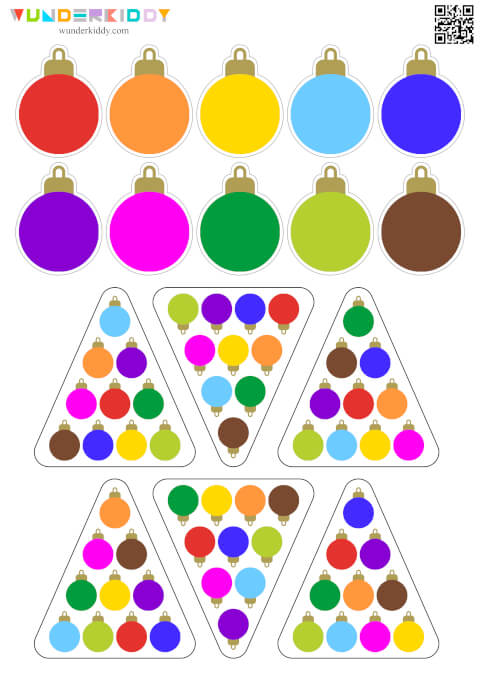Sort Ornaments by Color Pattern Printable - Image 3