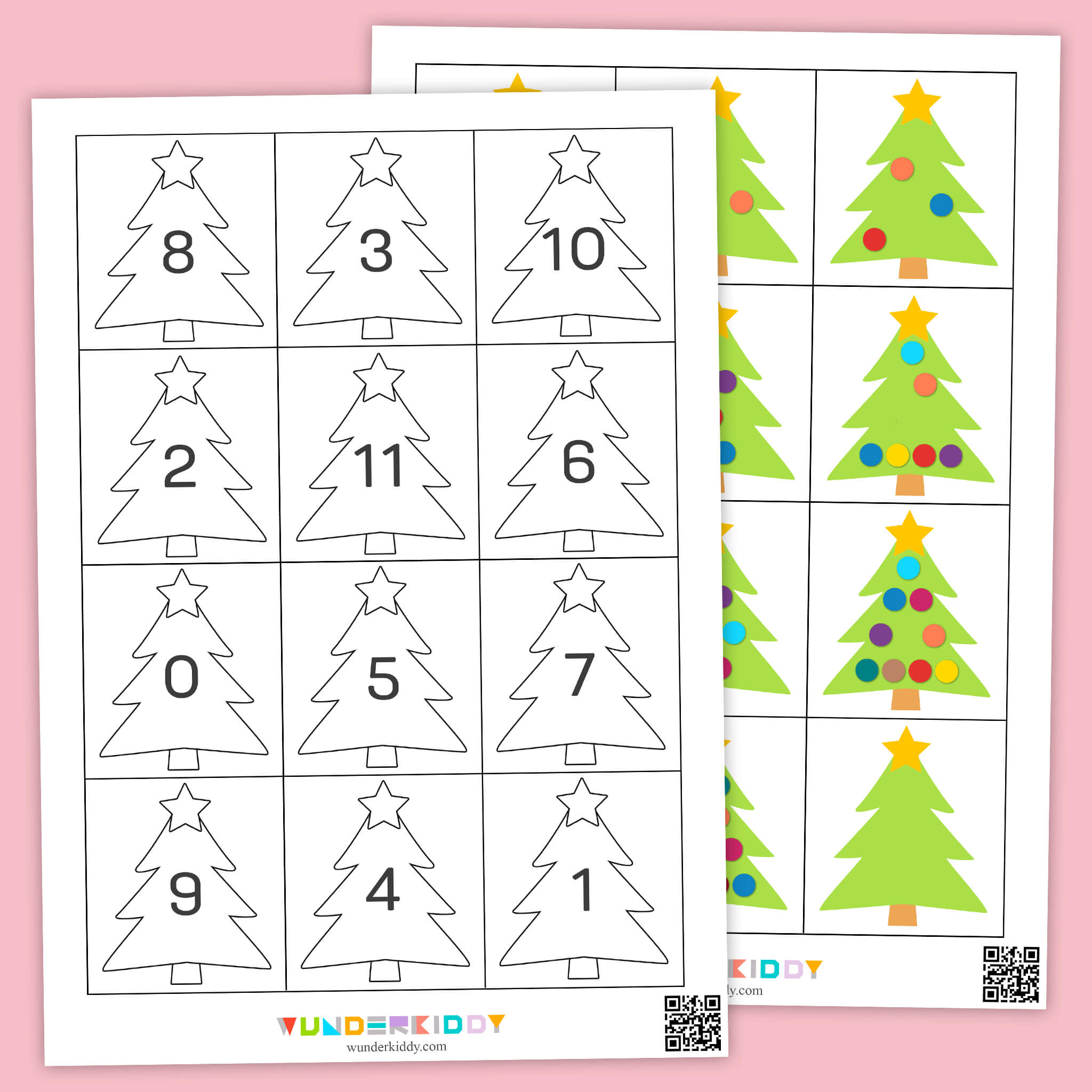 Count and Sort Ornaments 0-10 Worksheets