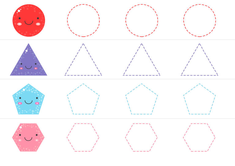 Worksheets «outline A Shape» - Download Or Print For Free