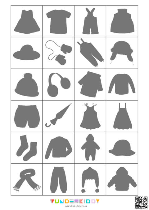 Clothes Shadow Matching Worksheet - Image 2