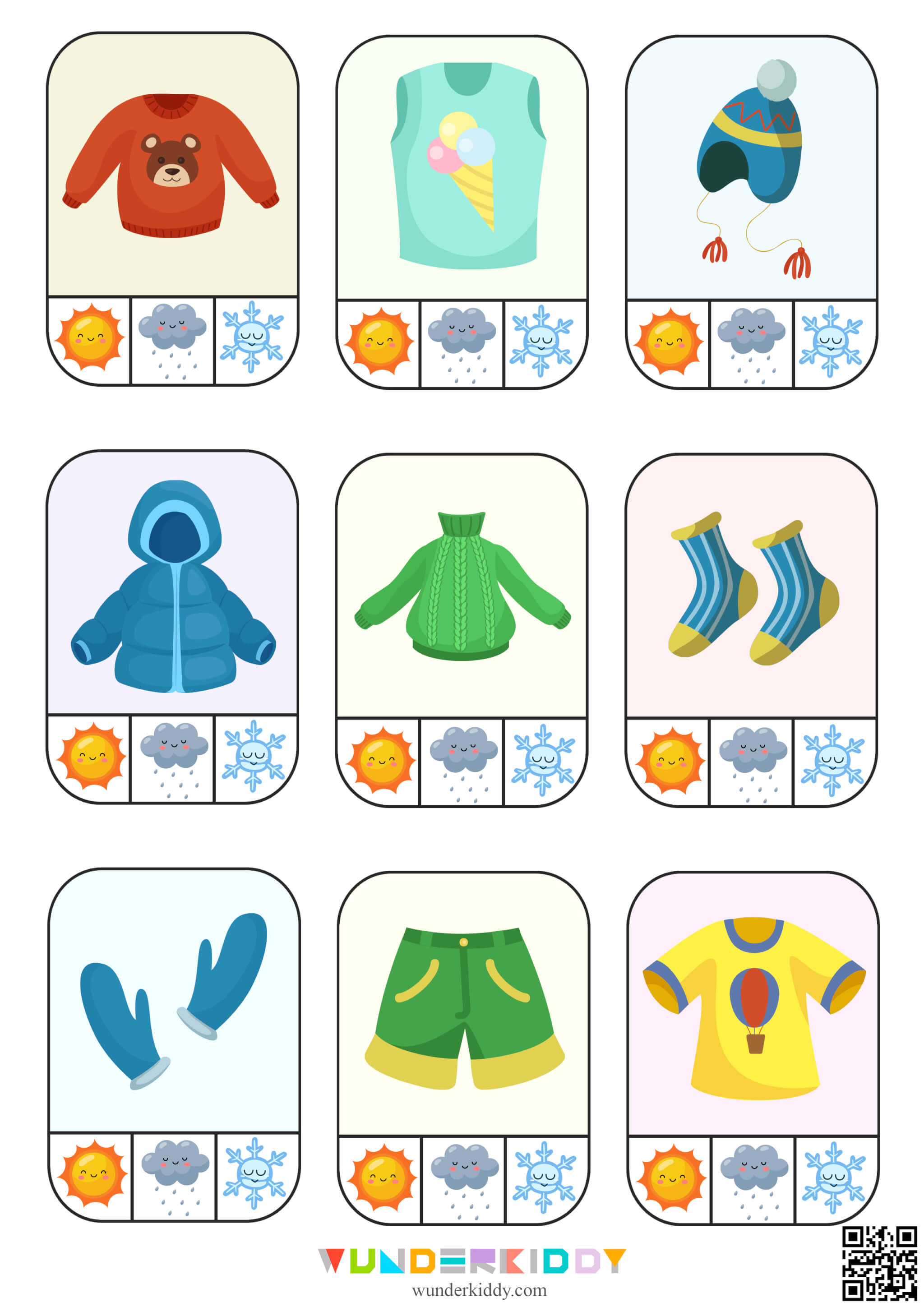 clothes-and-weather-printable-preschool-match-activity