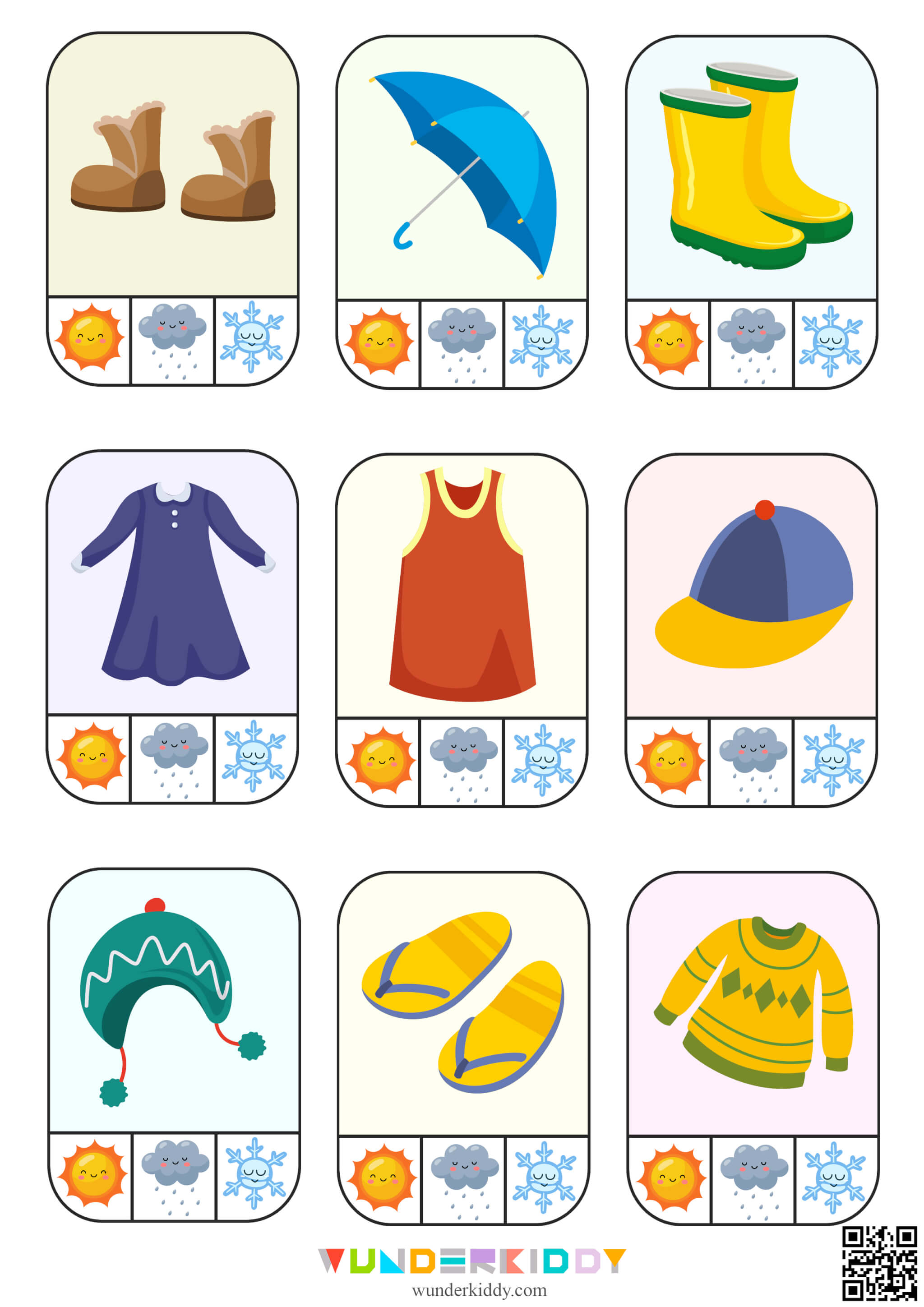 Clothing For Weather Worksheet