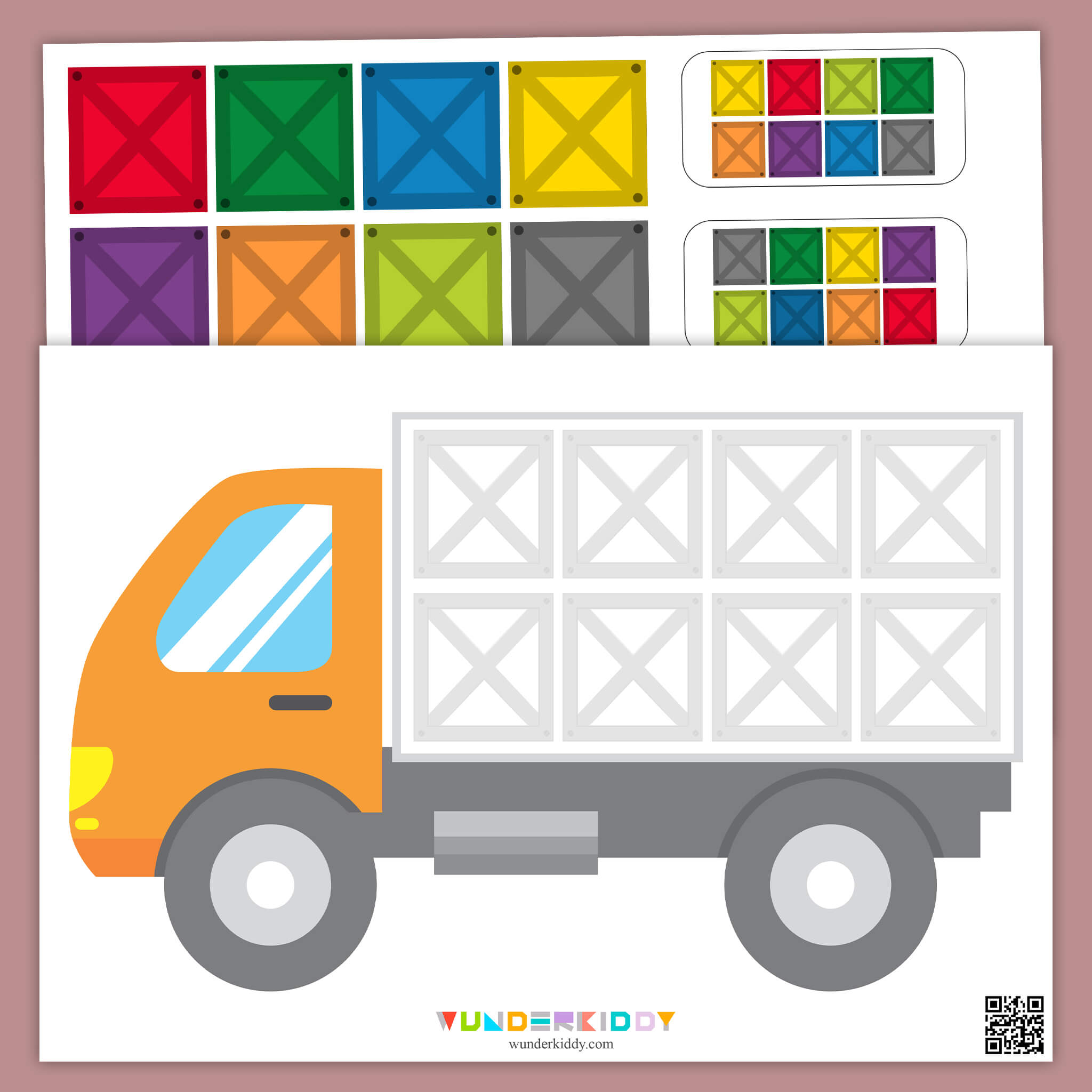 Color Box Truck Sorting Activity