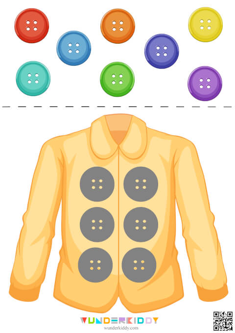 Button Color Matching Worksheets