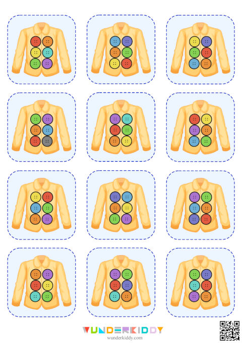 Printable Color Buttons Pattern Worksheet for Kids