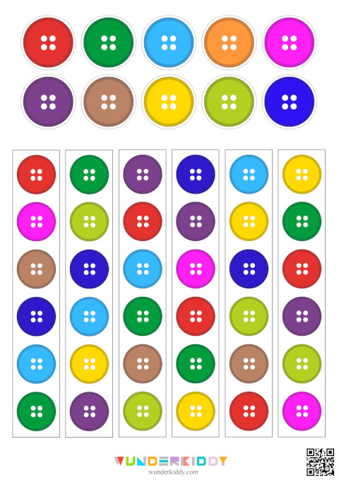 Розвиваюча гра з шаблонами кольорових ґудзиків - Зображення 3