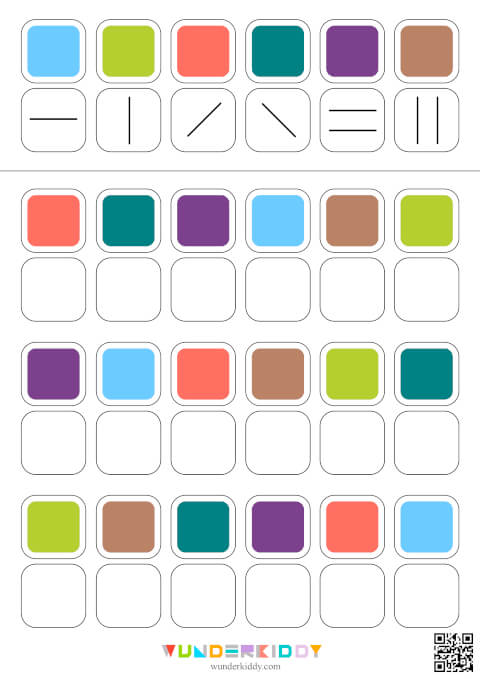 Código de colores y símbolos, completar celdas imprimibles - Imagen 4
