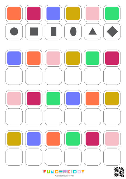 Código de colores y símbolos, completar celdas imprimibles - Imagen 5