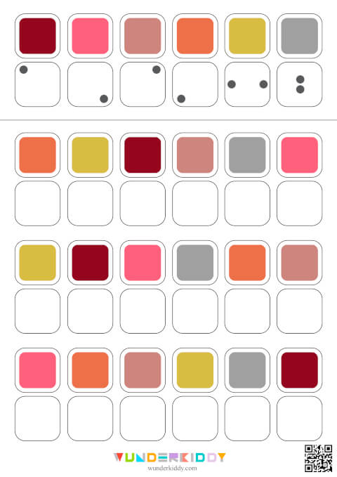 Código de colores y símbolos, completar celdas imprimibles - Imagen 7