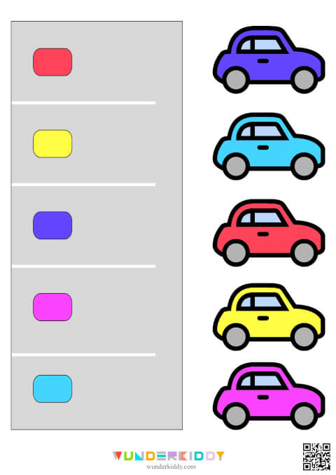 Printable Color Matching Parking Activity For Kids