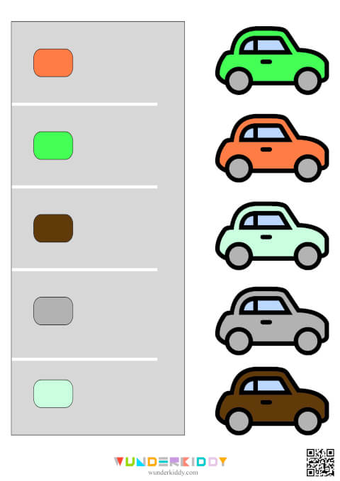 Дидактична гра для дітей «Паркування за кольором» - Зображення 3