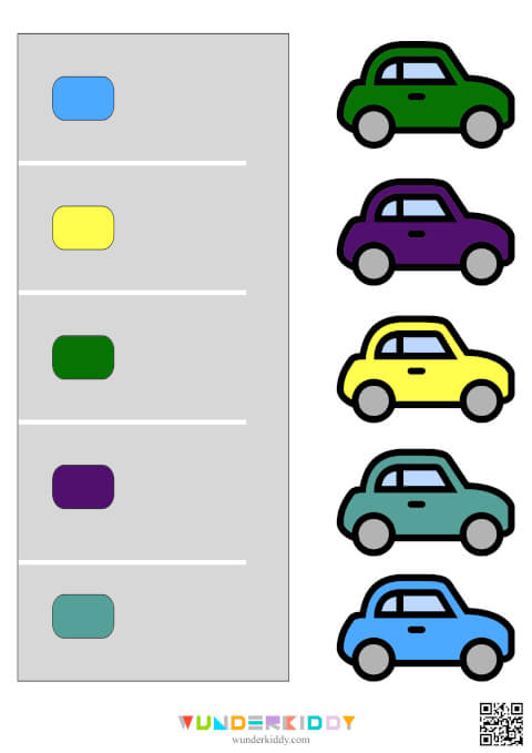 Дидактична гра для дітей «Паркування за кольором» - Зображення 4