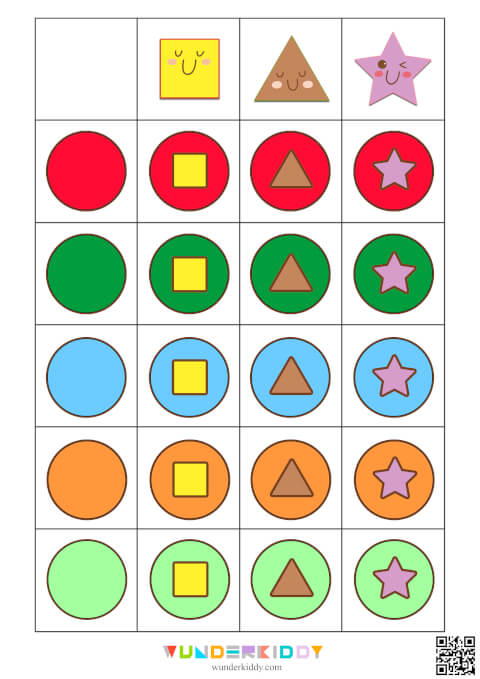 Color Shapes Logical Worksheet - Image 3