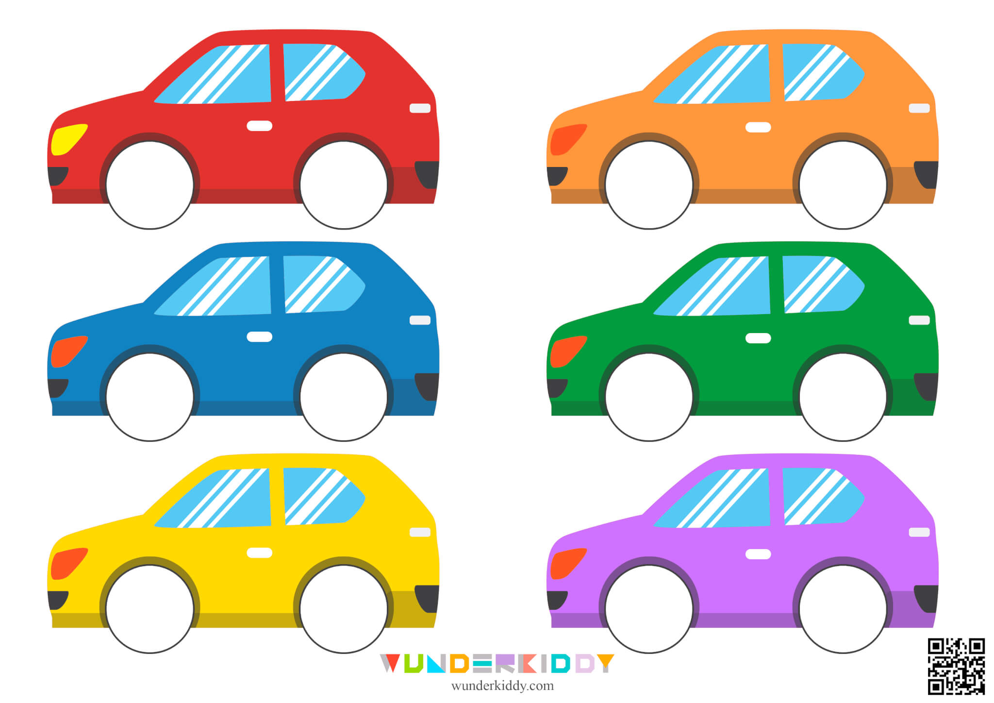 Matching Colors Activity Car Wheels - Image 2