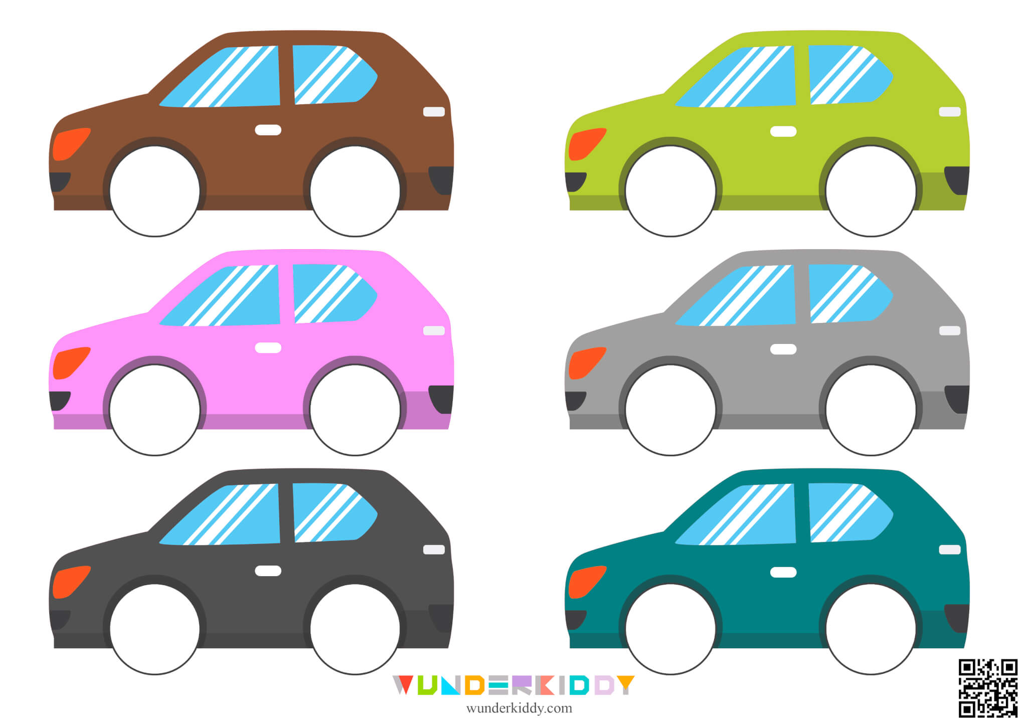 Matching Colors Activity Car Wheels - Image 3