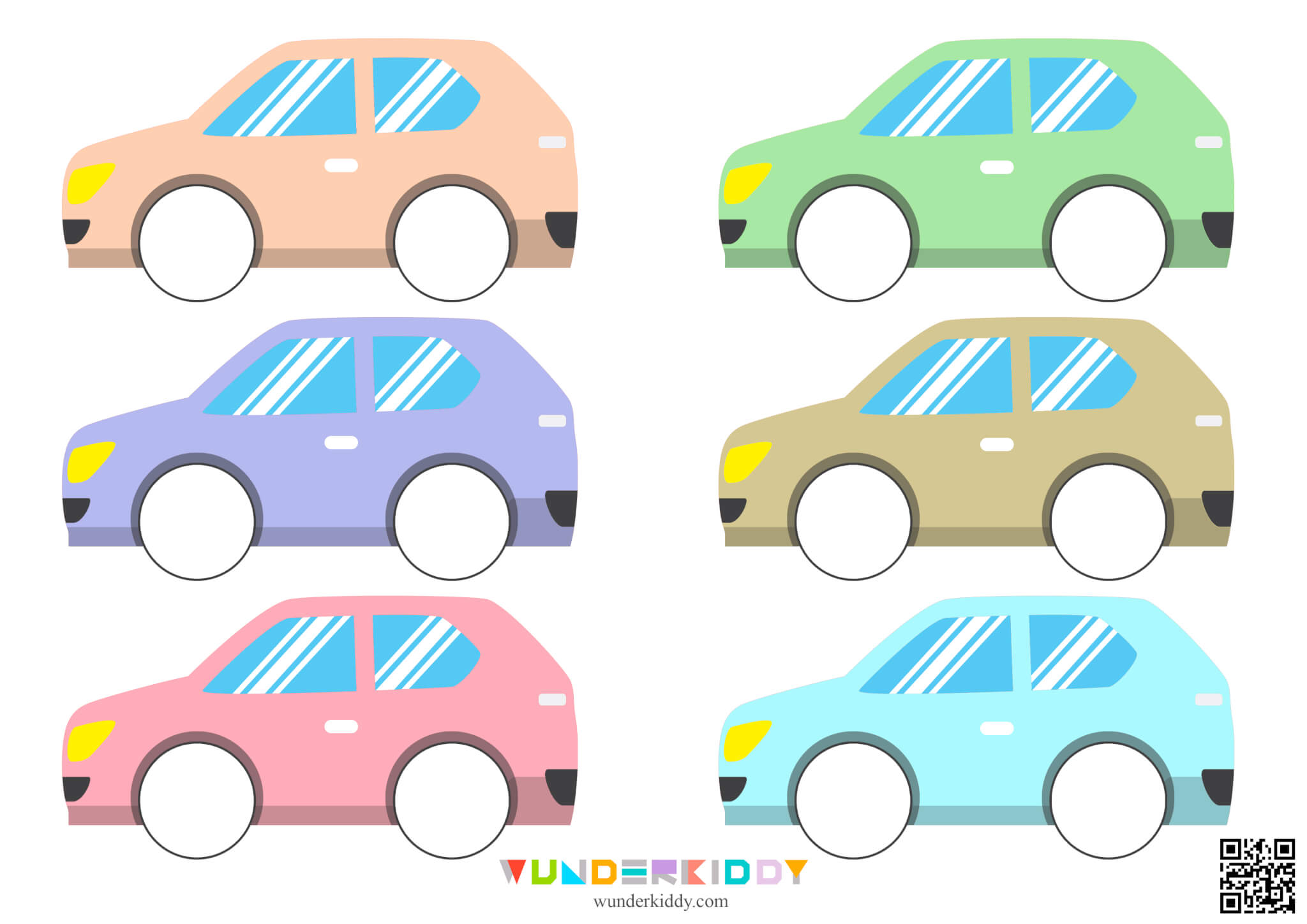 Matching Colors Activity Car Wheels - Image 4