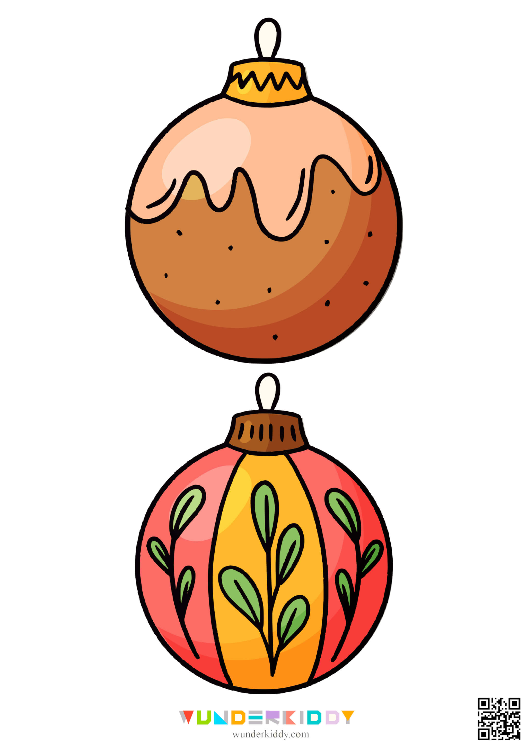Шаблон «Цветные ёлочные шары» для детей - Изображение 8