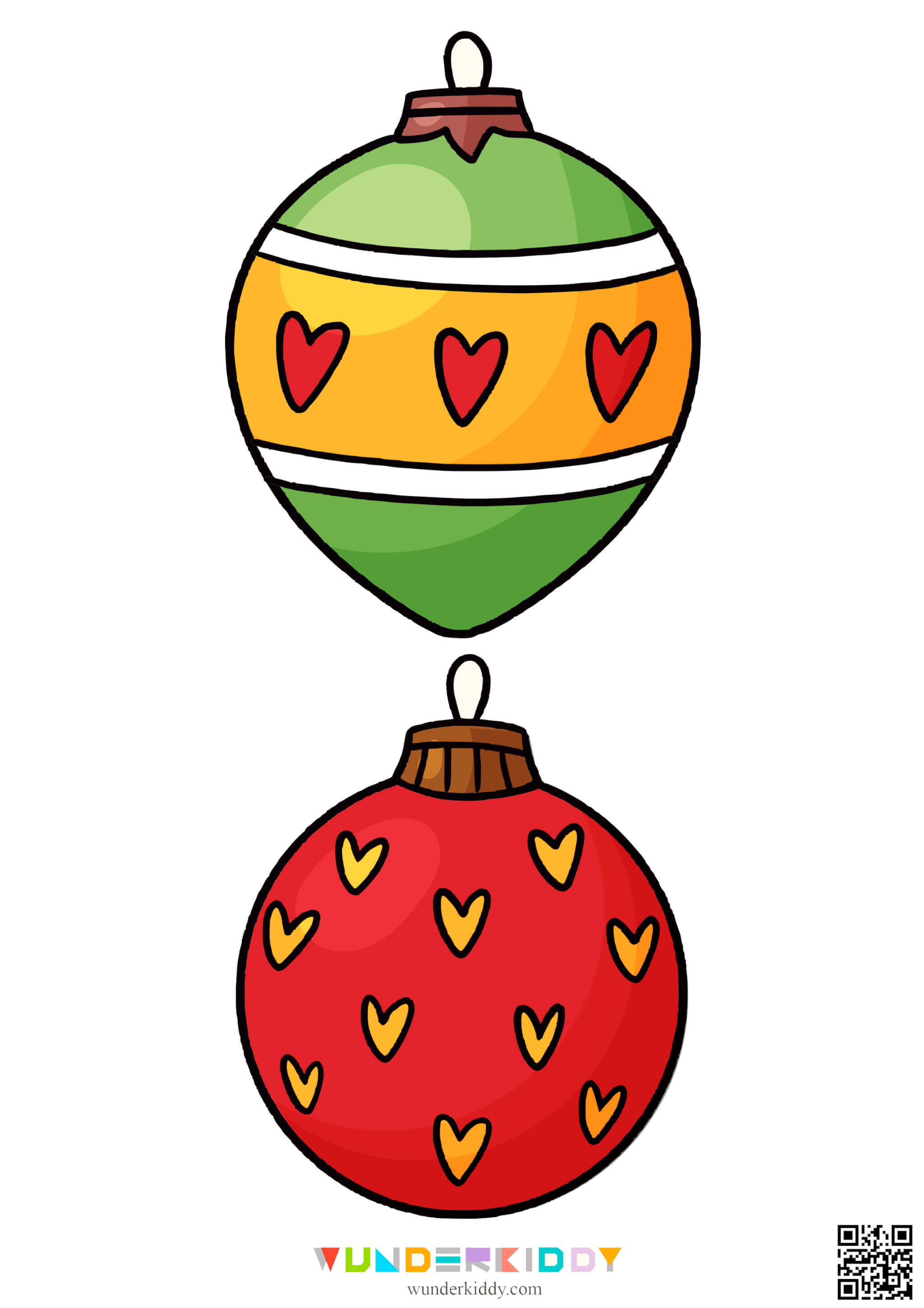 Шаблон «Кольорові кульки для ялинки» для дітей - Зображення 9