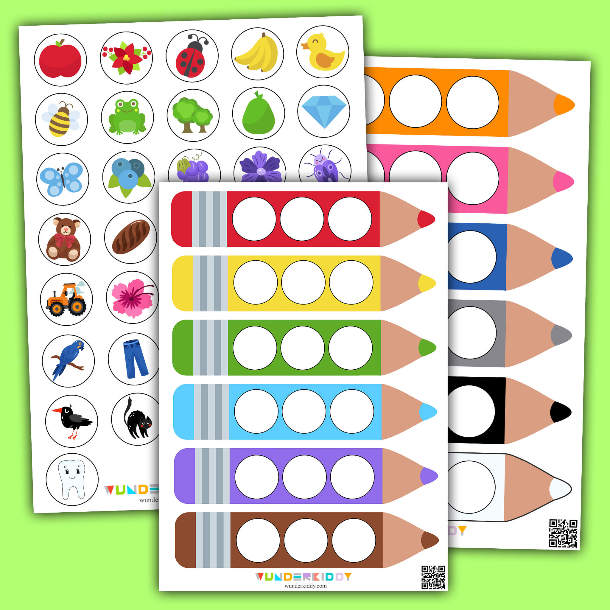 Pencil Color Sorting Worksheet