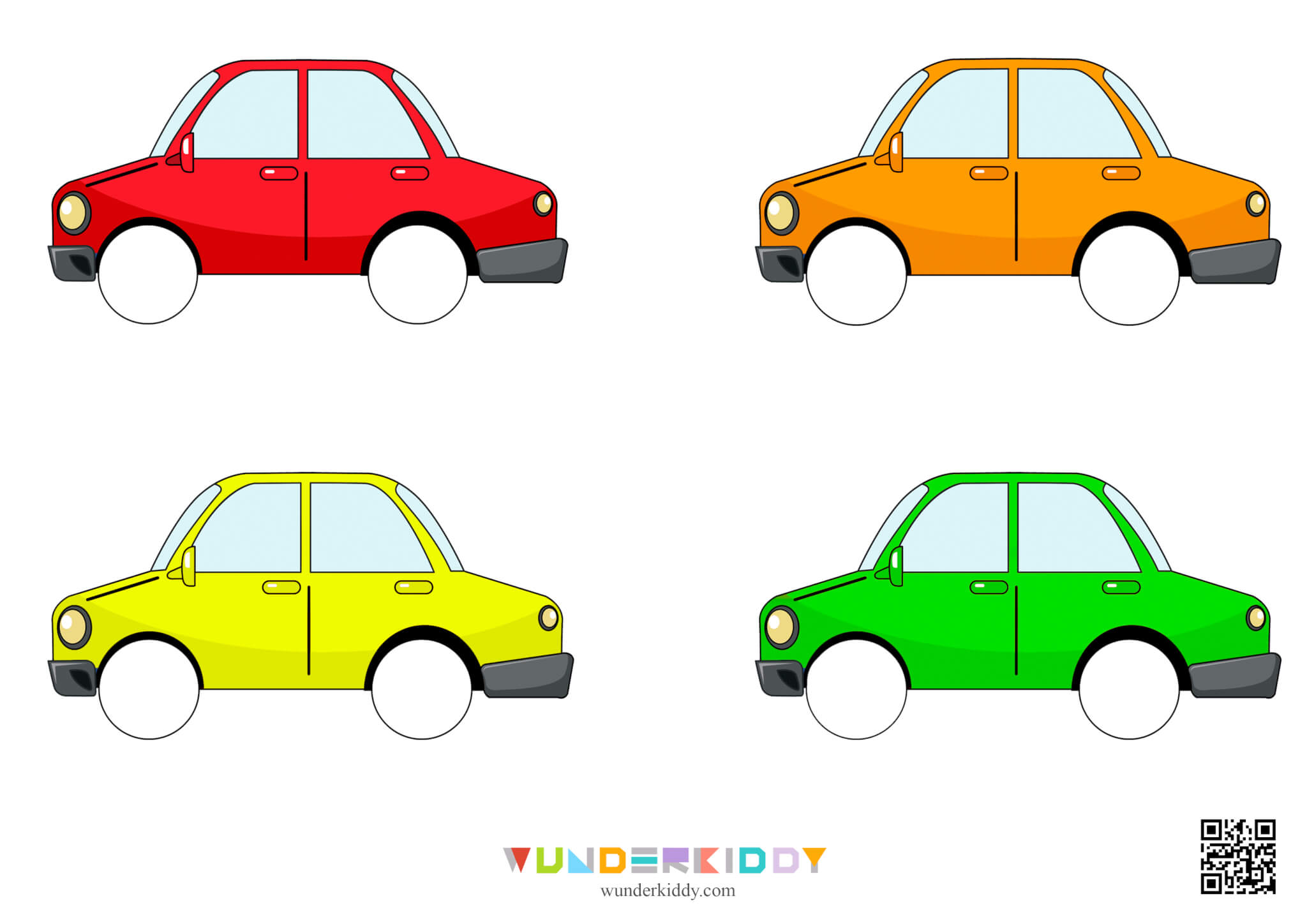 Activity sheet «Colored car wheels» - Image 2