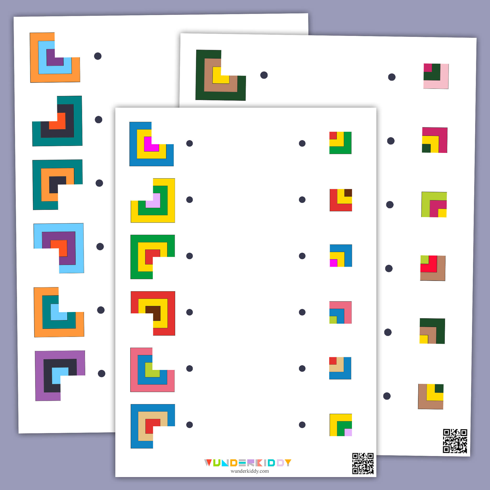 Square Missing Parts Game for Kids