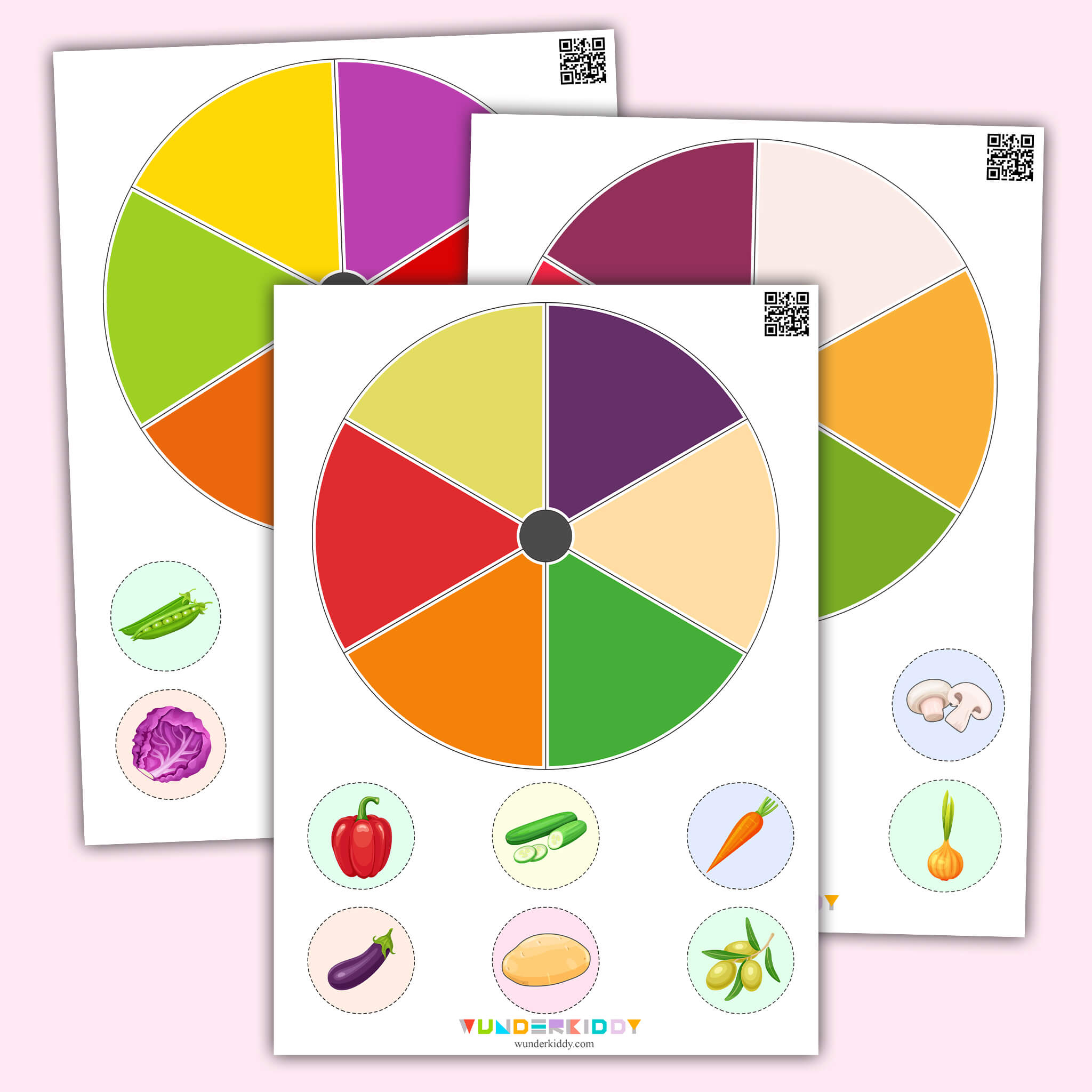 Розвиваюча гра «Якого кольору овочі?»