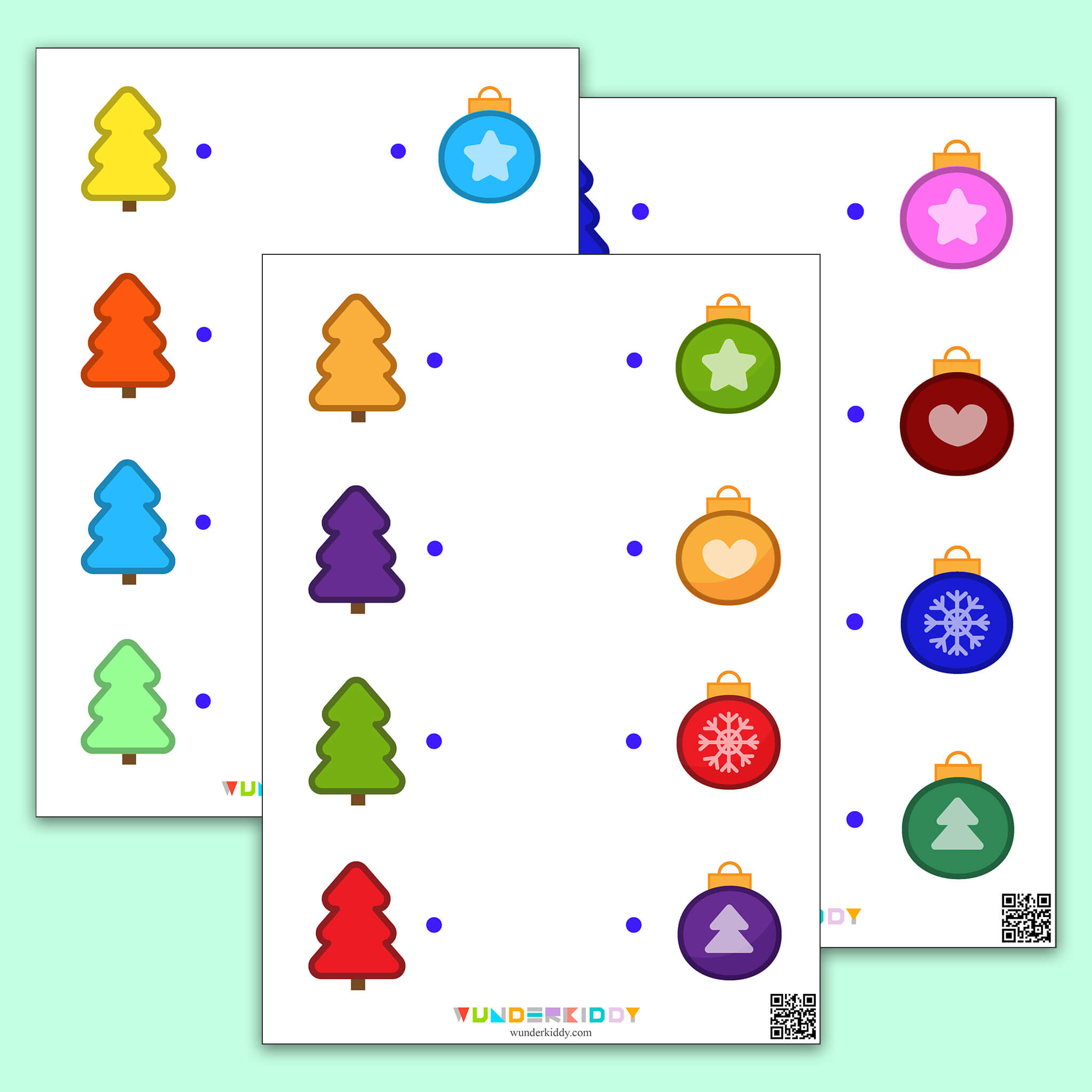 Activity sheet «Colorful Christmas Trees»