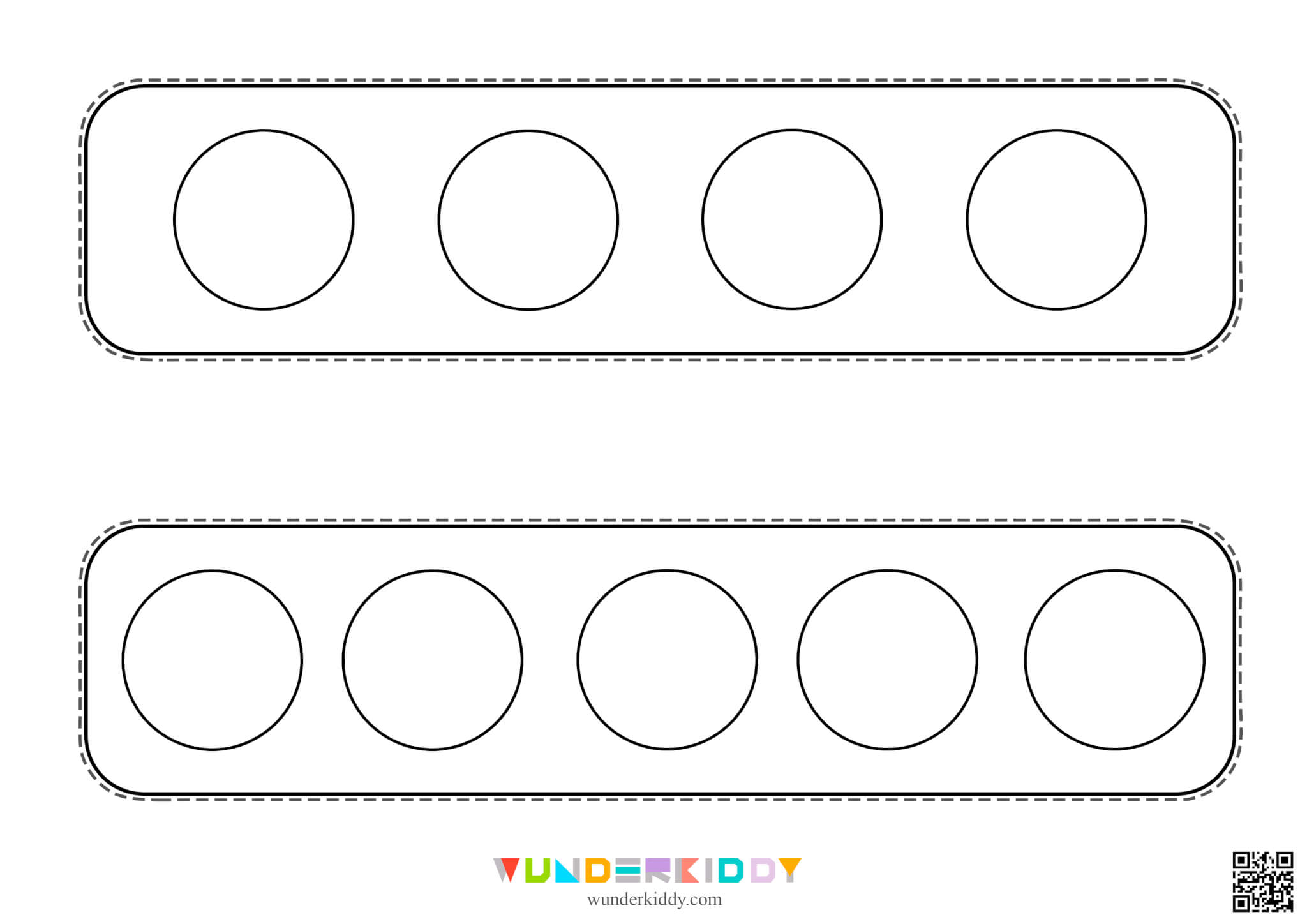 Simple Copy the Pattern Worksheet Multicolored circles - Image 3