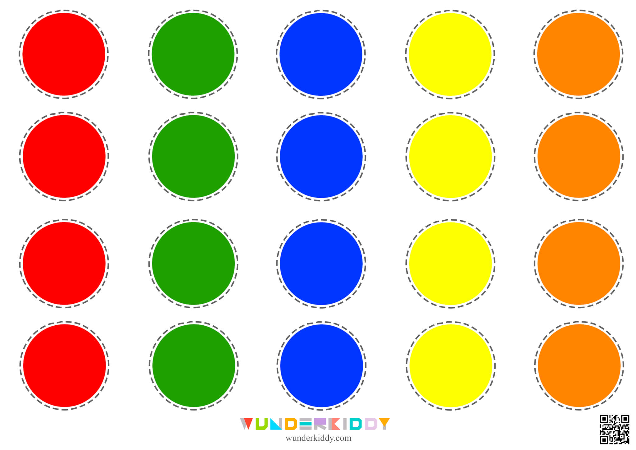 Simple Copy the Pattern Worksheet Multicolored circles - Image 4